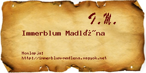 Immerblum Madléna névjegykártya